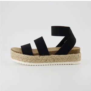 Steve Madden espadrille wedge sandals black